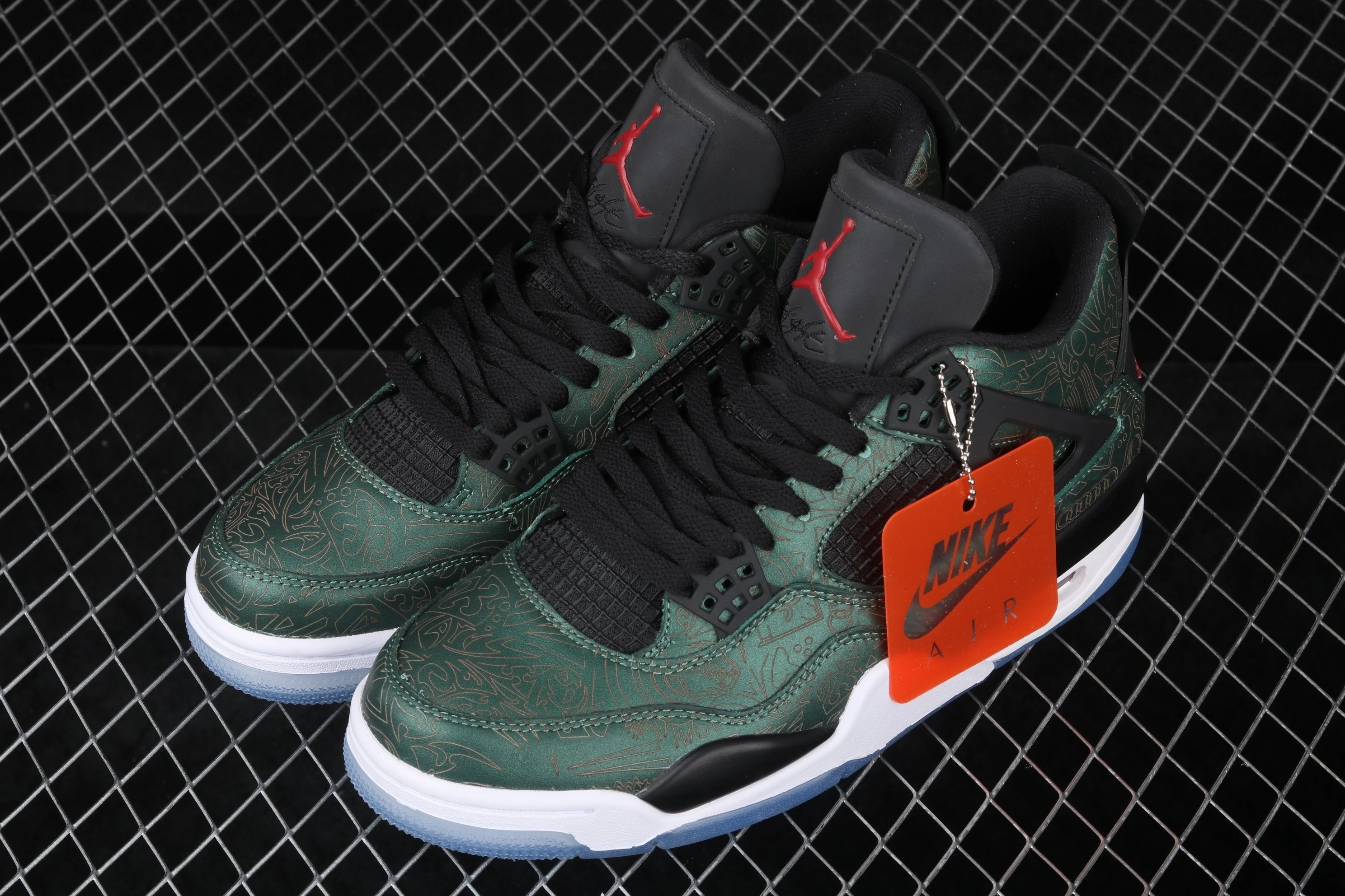 Bouncy Ride Feel All Day Comfort Design Air Jordan 4 Retro Lake Green Shoe Body With Laser Printg AJ4-1043515