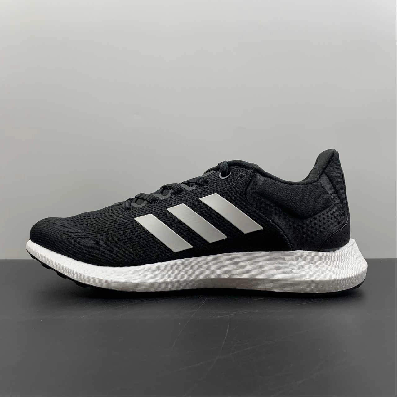 logoed Adidas PureBoost 21 Black White