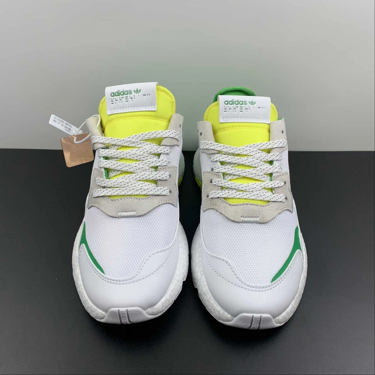 Adidas Nite Jogger White Green Yellow Metallic Silver CG6199 Flexible Cushion flexibility - enhancing shoes
