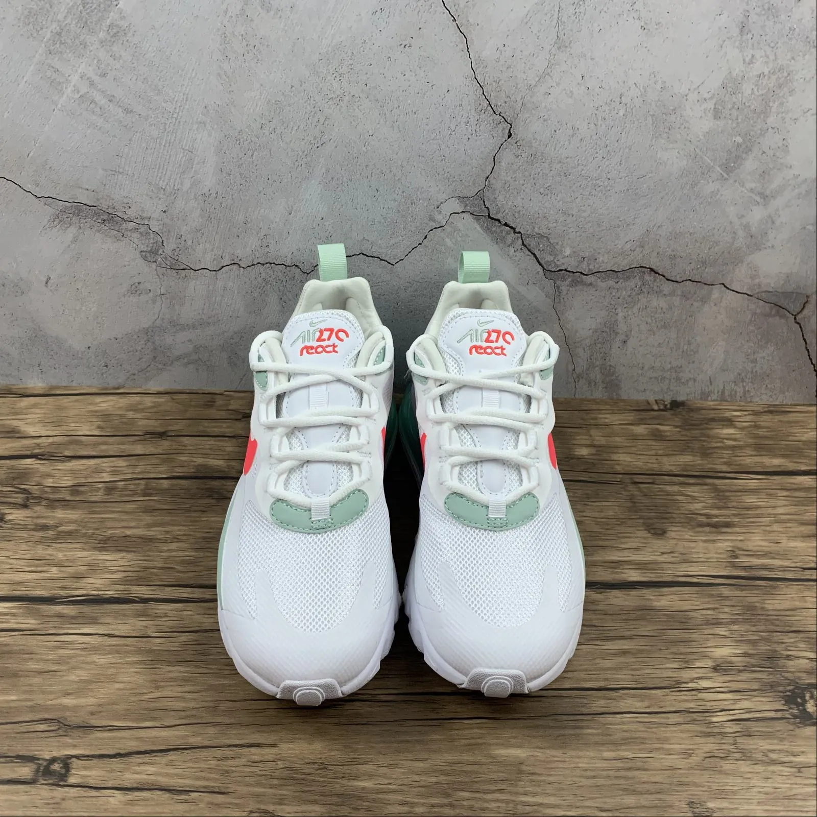 Air Max 270 React White Laser Crimson CV3025-100 anti - skid shoes