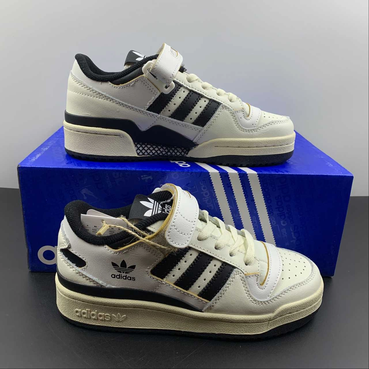 DurableMaterial Functional Gear Adidas Forum 84 Low White Black Yellow HR2007