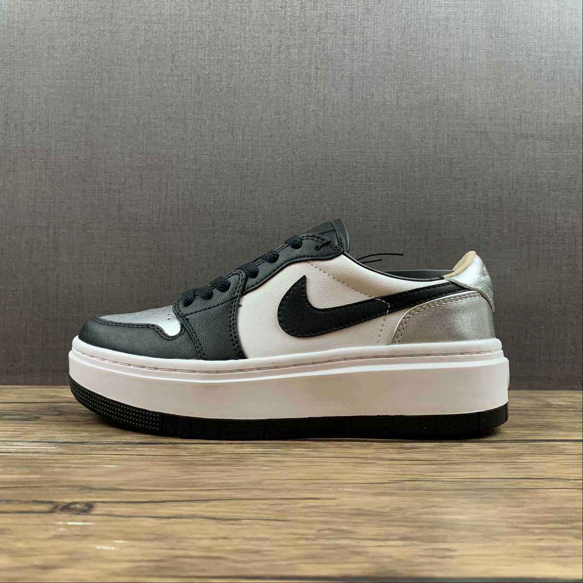 Flexible Ride Ergonomic Fit Air Jordan 1 Elevate Low Silver Toe Metallic Silver Black White Onyx DQ8561 001