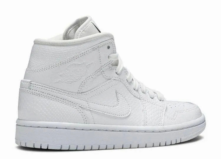 Snug Heel Lock Air Jordan 1 Mid White Snake (W)