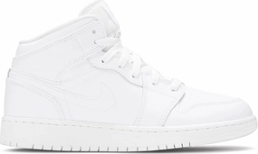 Nike Jordan 1 Mid Triple White GS Adaptive Movement