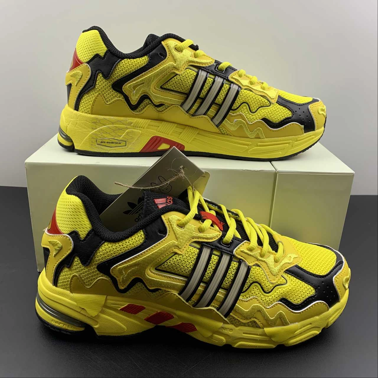 Adidas Response CL x Bad Bunny Yellow Traction Outsole toe - box - roomy - design - spaciousness shoes