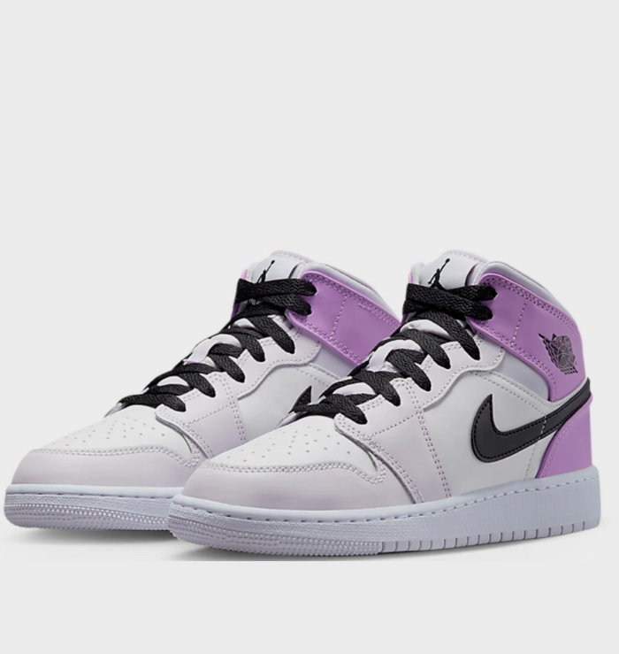 Nike Air Jordan 1 Mid Barely Grape (GS) Retro-inspired cushioning