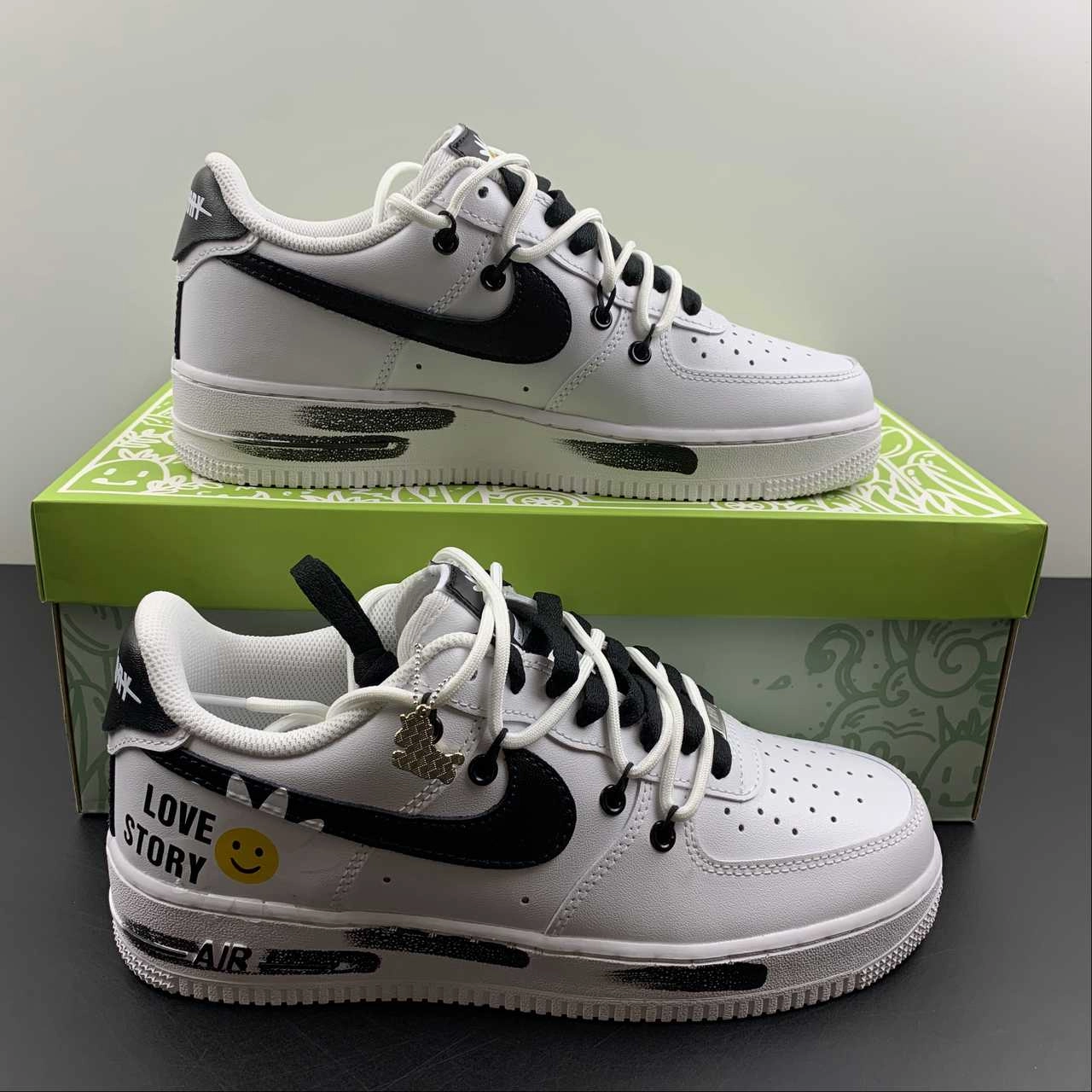 Air Force 1 07 Low Smiley Strap Creative Custom CW2288-111 evening run Bare Feel