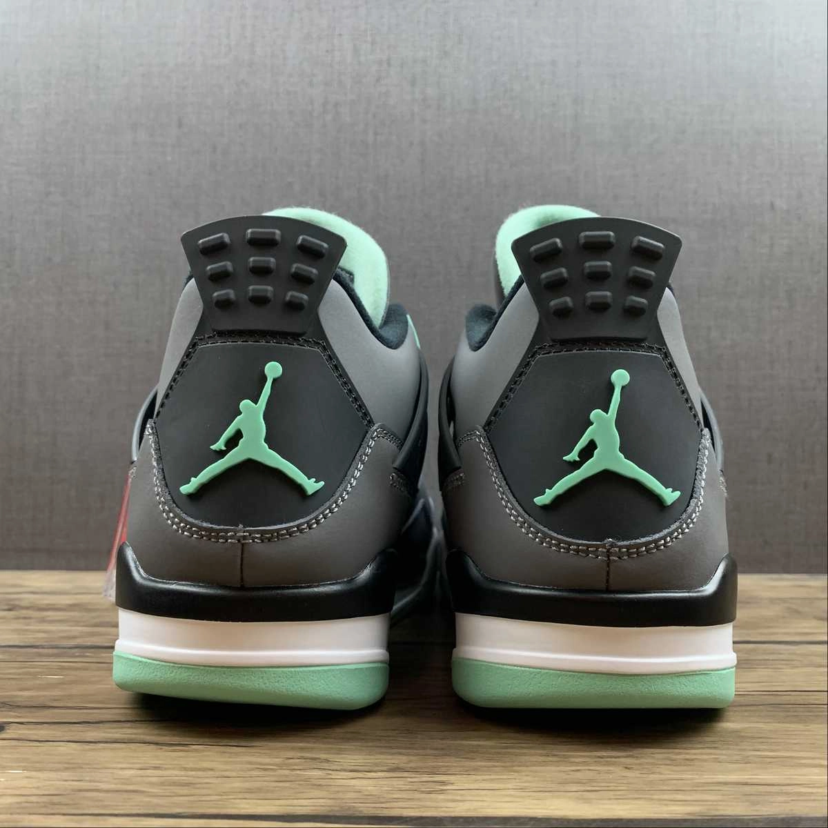 Lace Lock Non-Slip Sole Air Jordan 4 Retro Green Glow 308497-033