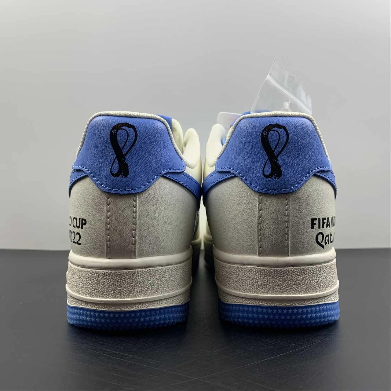 Premium Fit Fast Stride Air Force 1 07 Low FIFA WORLD CUP Blue White Black Customised DR9868-800