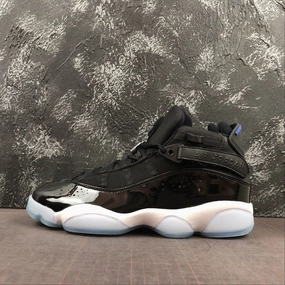 Air Jordan 6 Rings Black Hyper Royal-White 322992-016 Precision Stitching Heel Stability