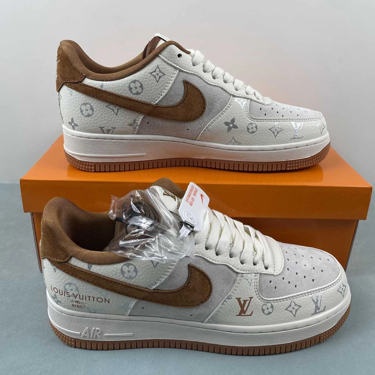 Air Force 1 07 Low LV Off White Gray Brown CV1724-112 Waterproof Option