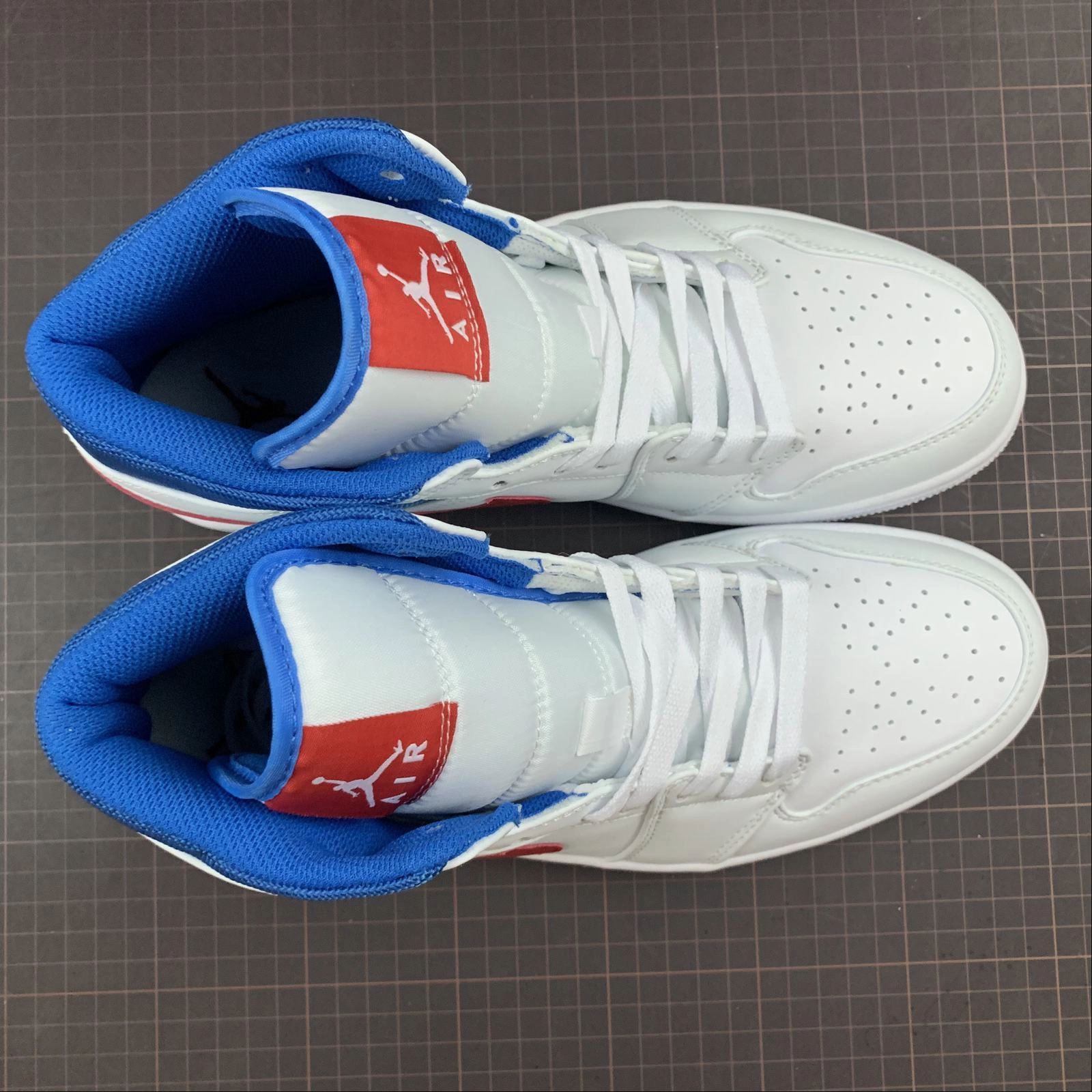 Air Jordan 1 Mid React 554724-116 Fast Step Stretch Fabric