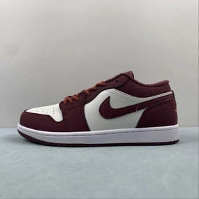 Air Jordan 1 Low Phantom Night Maroon Total Orange White 553560-068 Comfort Benefit