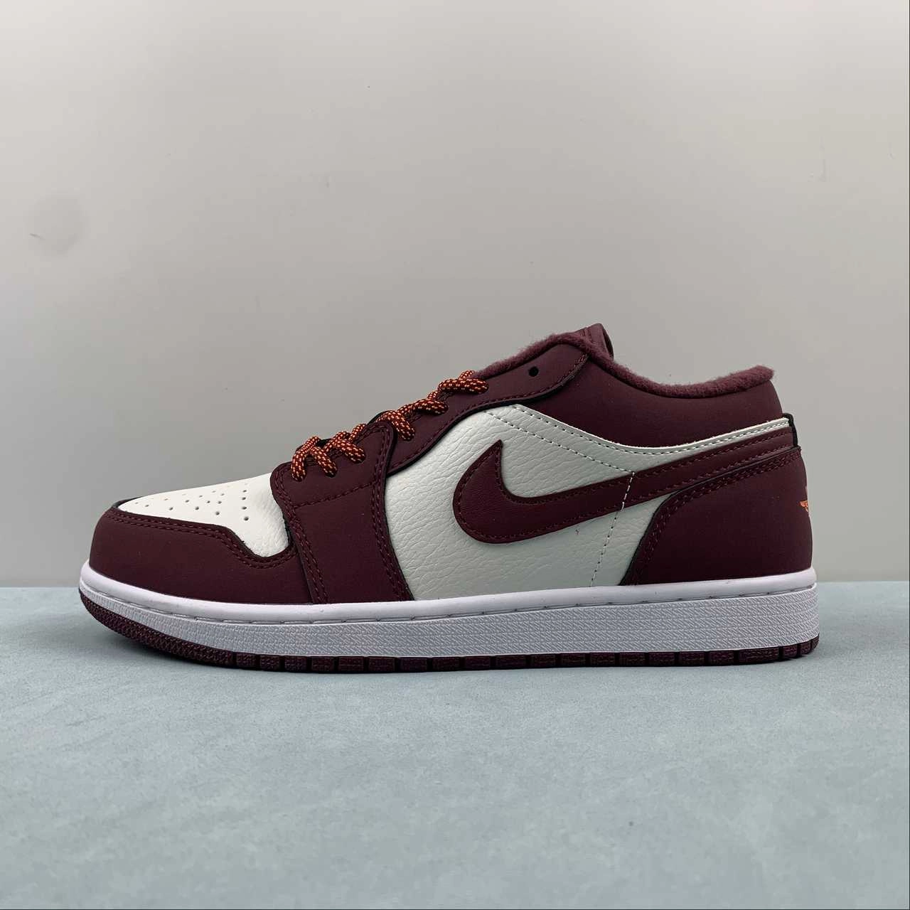 Iconic support Air Jordan 1 Low Phantom Night Maroon Total Orange White 553560-068