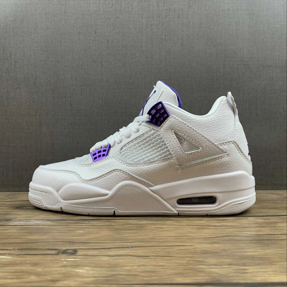 Air Jordan 4 Retro Court Purple Metallic White CT8527-115 Strong Grip
