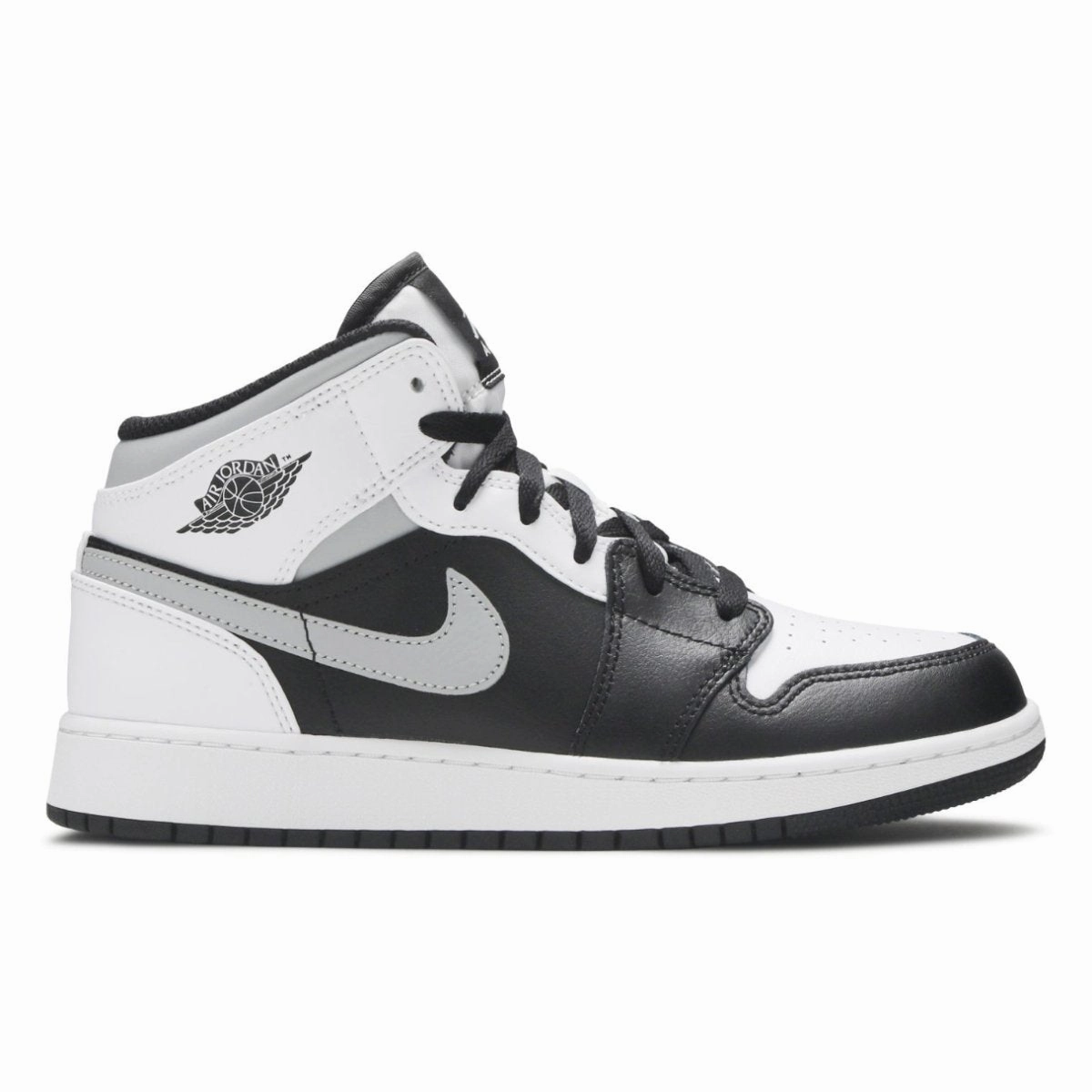 Nike Air Jordan 1 Mid White Shadow GS 554725 073 Flexible form Wide toe box