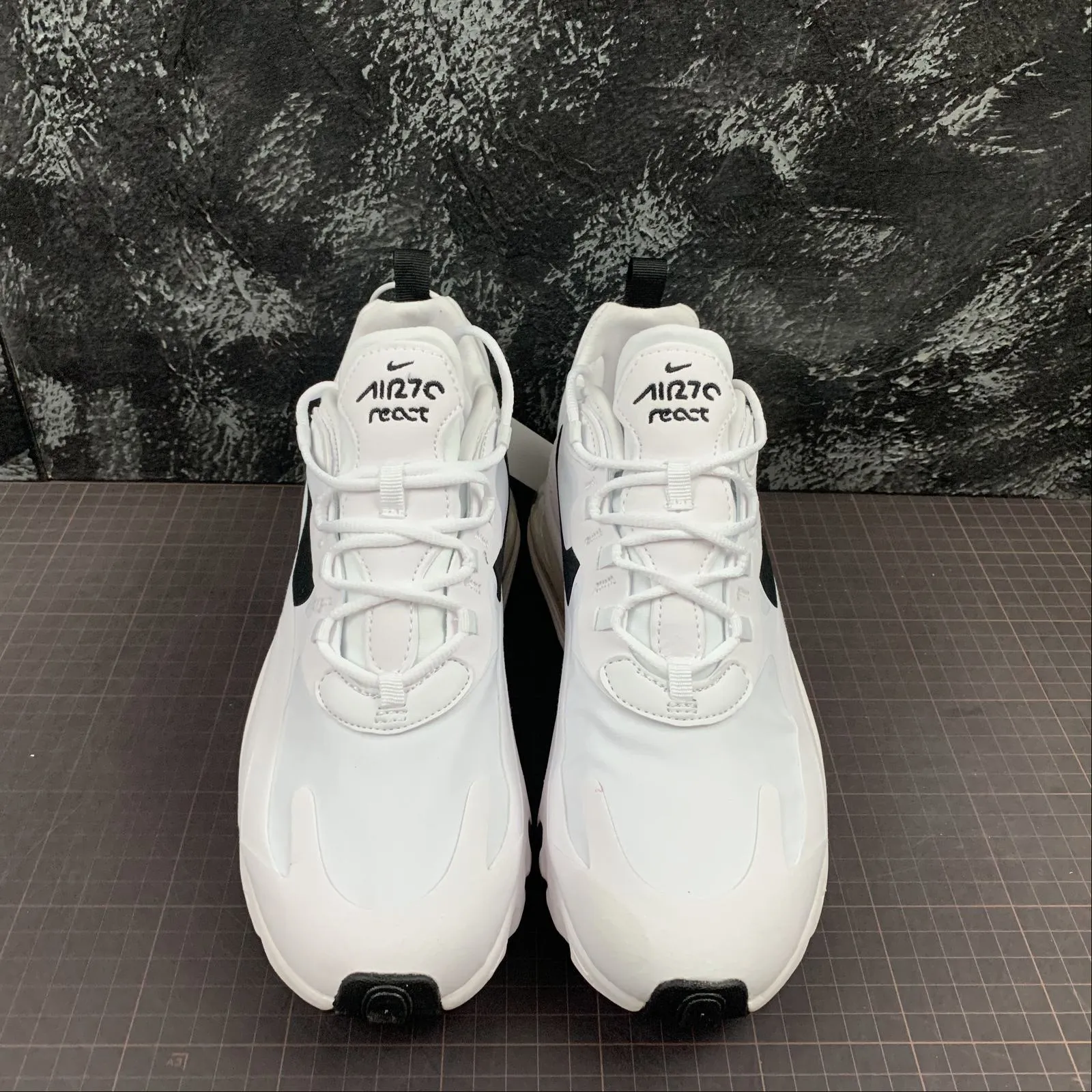 Air Max 270 React White White Black CI3899-101 wide - toe shoes