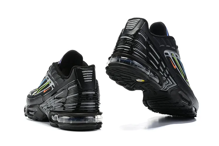 running in a volcanic area shoes Air Max Plus 3 Black Multi Color Swooshes DN6994-001