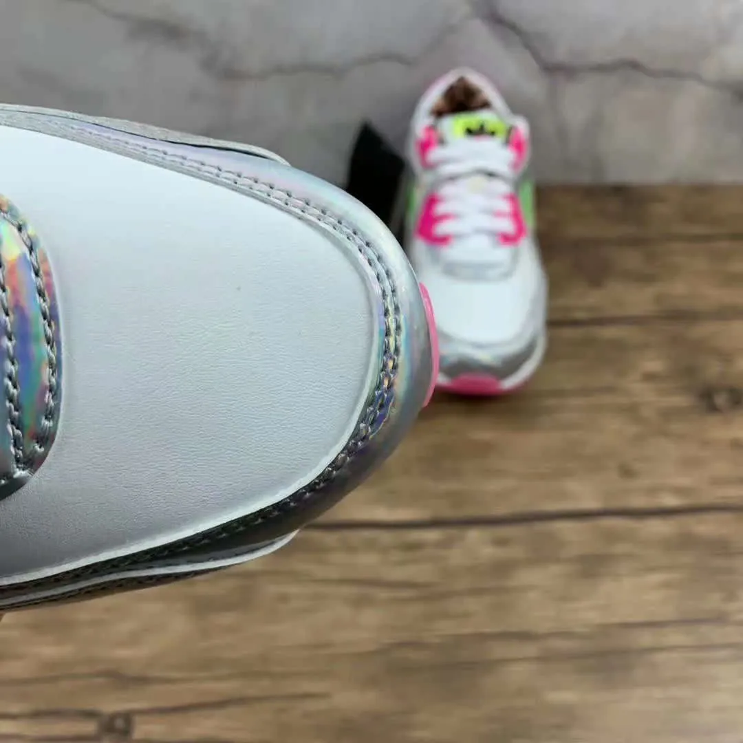Air Max 90 LX Laser Fuchsia White Illusion Green Laser Fuchsia Black CQ2559 100 Lightweight Sole midsole