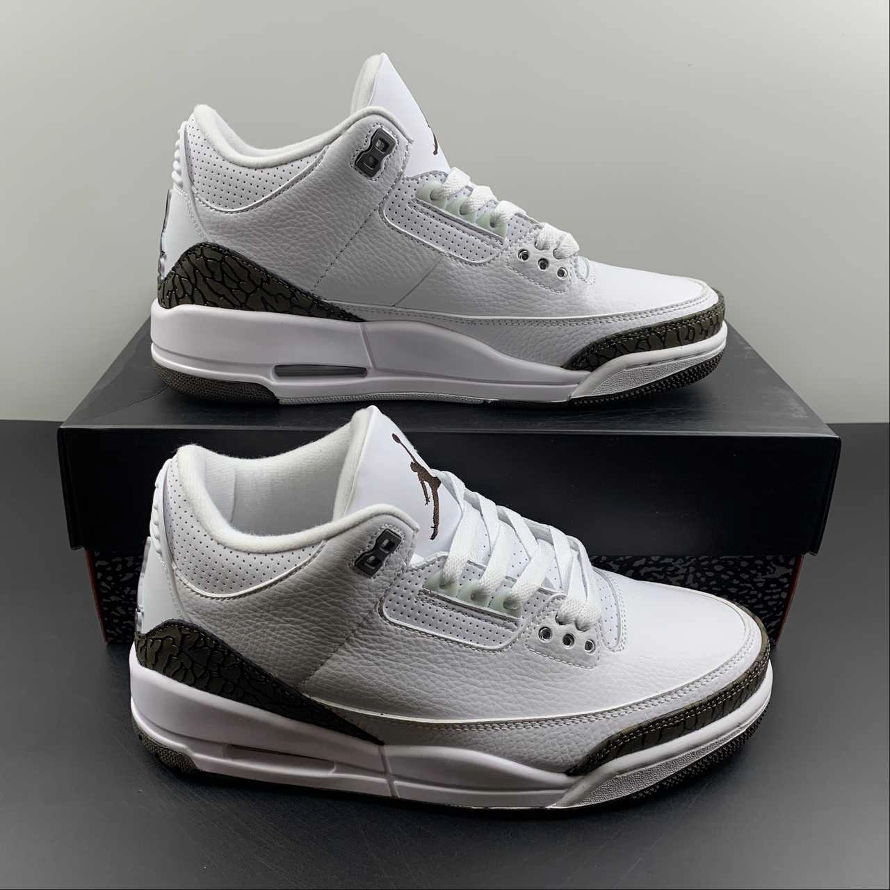 Air Jordan 3 Retro Mocha White Chrome Dark Mocha 136064-122 Comfort footbed