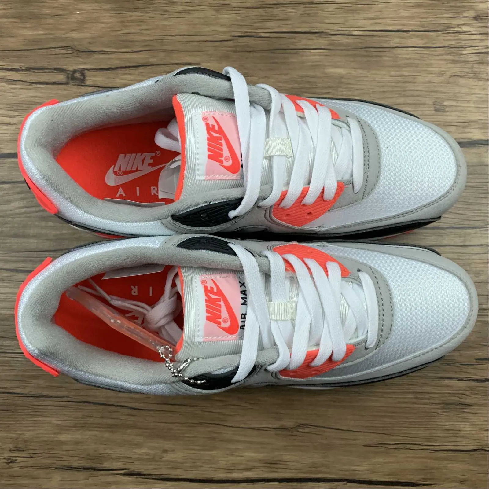 Flexible Laces Air Max 90 Infrared White Black Cool Grey Radiant Red CT1685-100