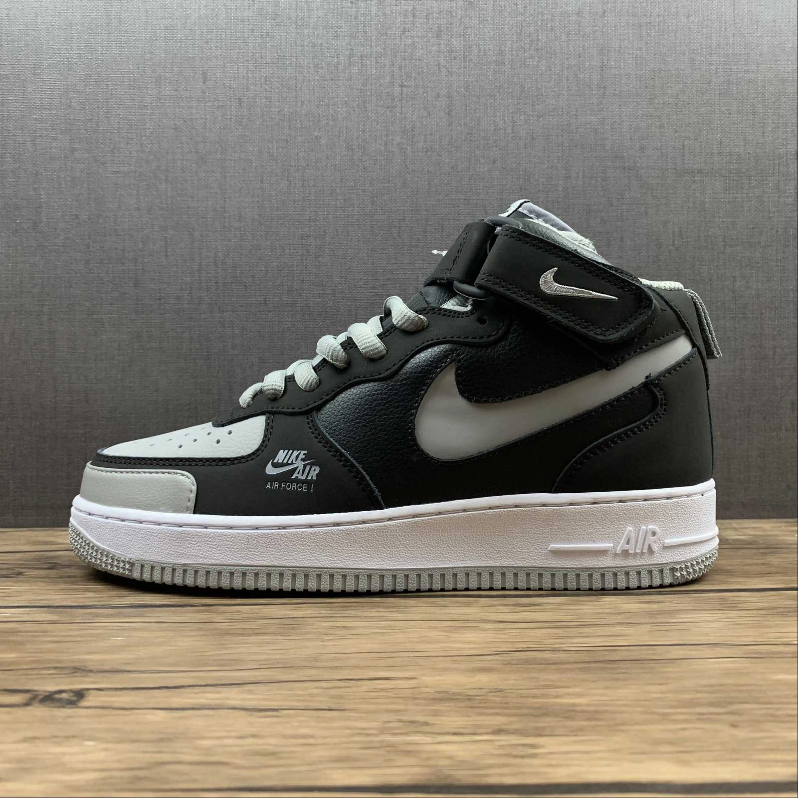 On The Go Workday Style Air Force 1 07 Mid LV8 Utility Black Medium Grey White BQ6819-008