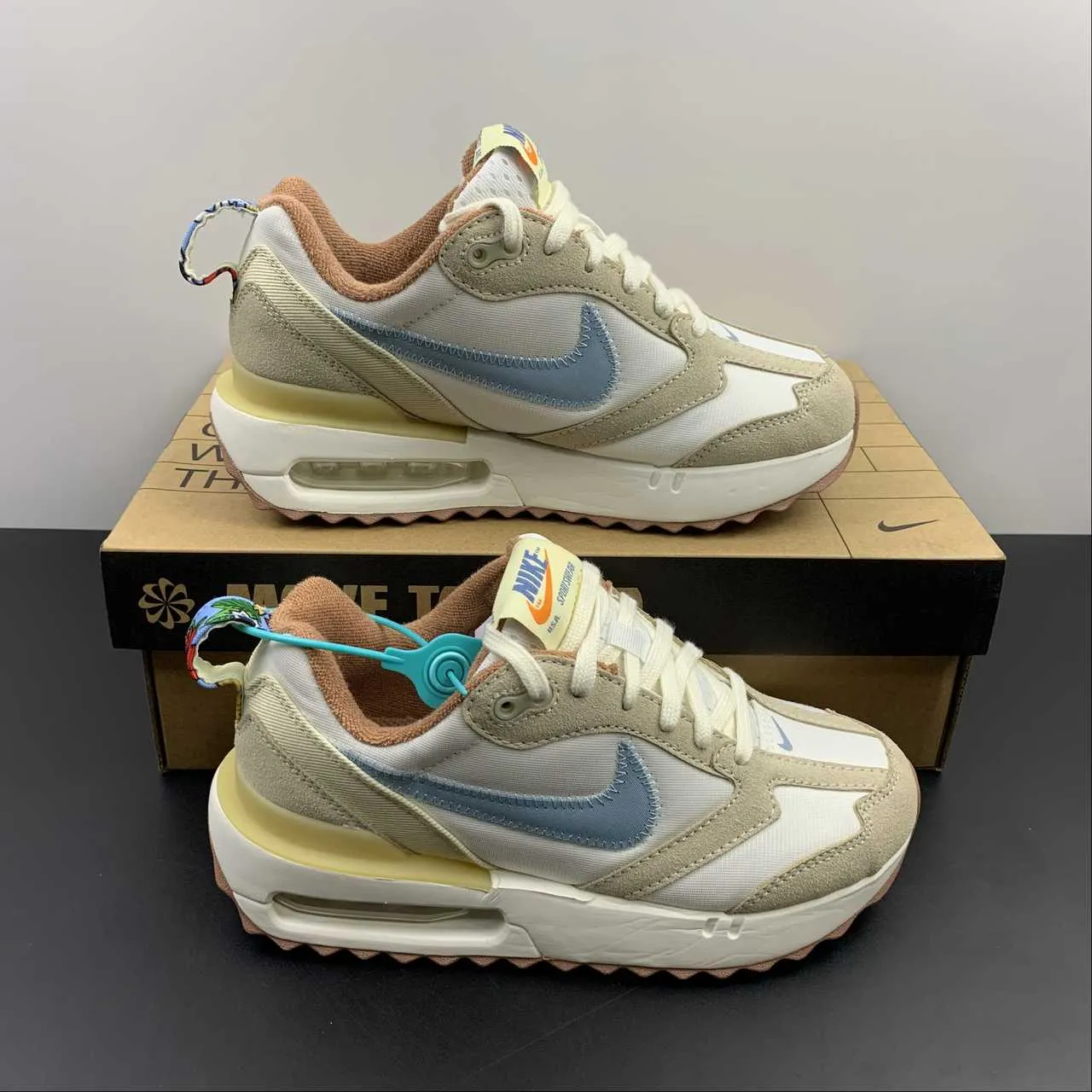 Air Max Dawn Coconut Milk Worn Blue Sail DV4248-141 running in sunny weather shoes