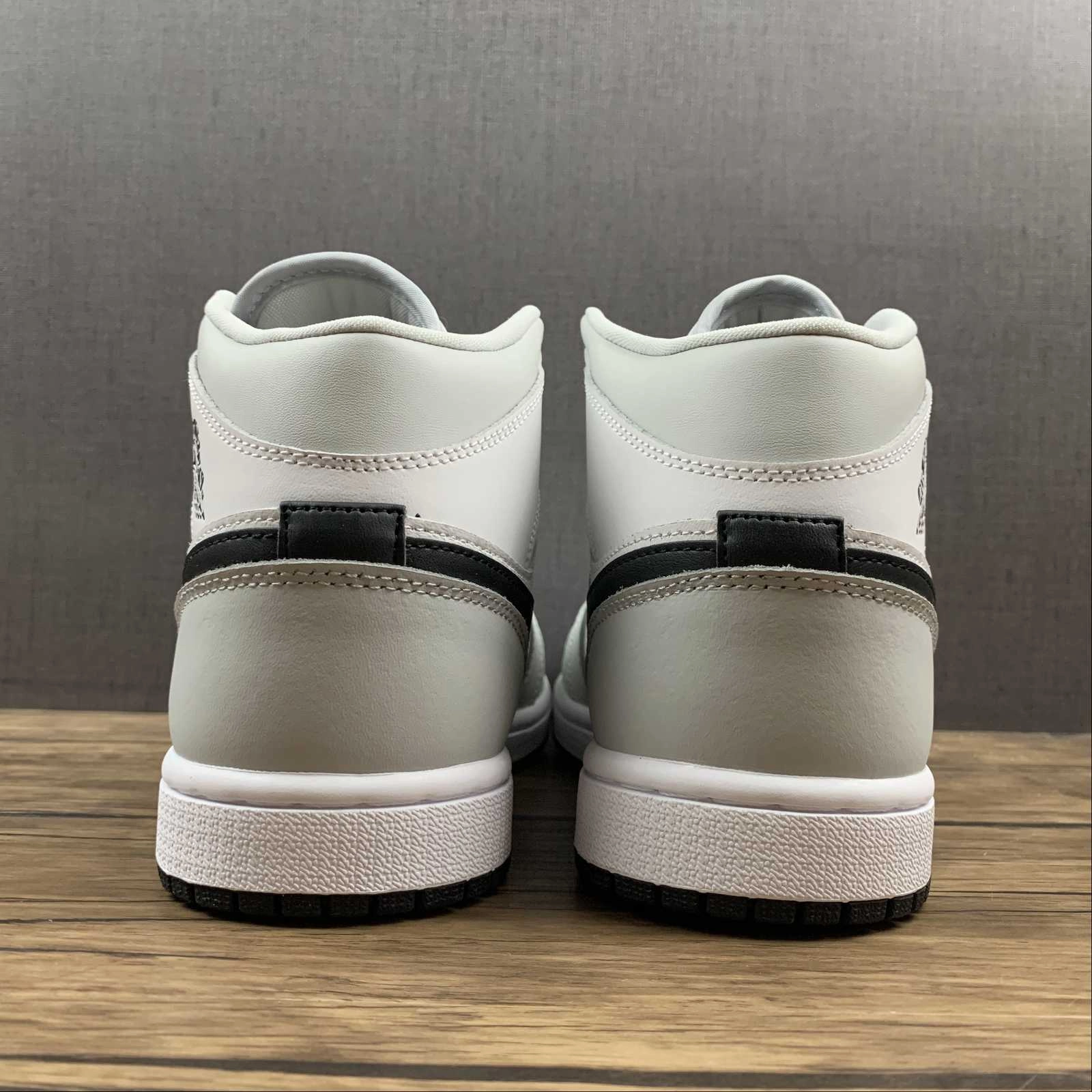 Cushioned Midsole Chill Time Air Jordan 1 Mid Grey Fog Black-White BQ6472-015