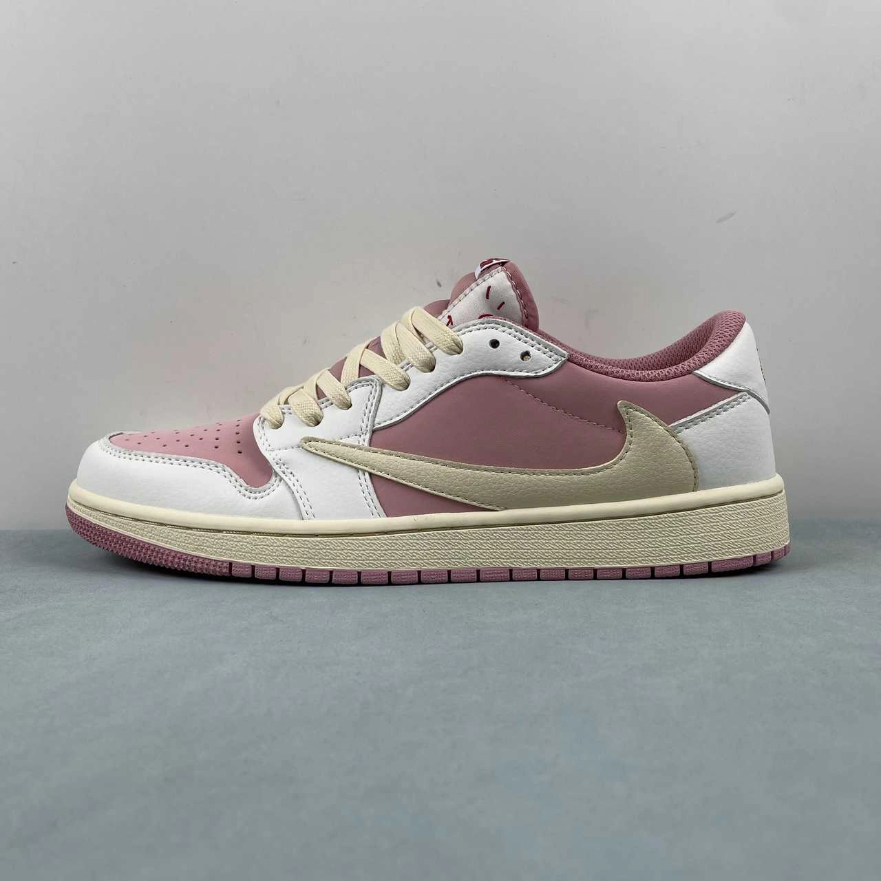 Travis Scott x Air Jordan 1 Low OG Pink Beige Red DM7866-600 Basic Appeal Cushion Comfort