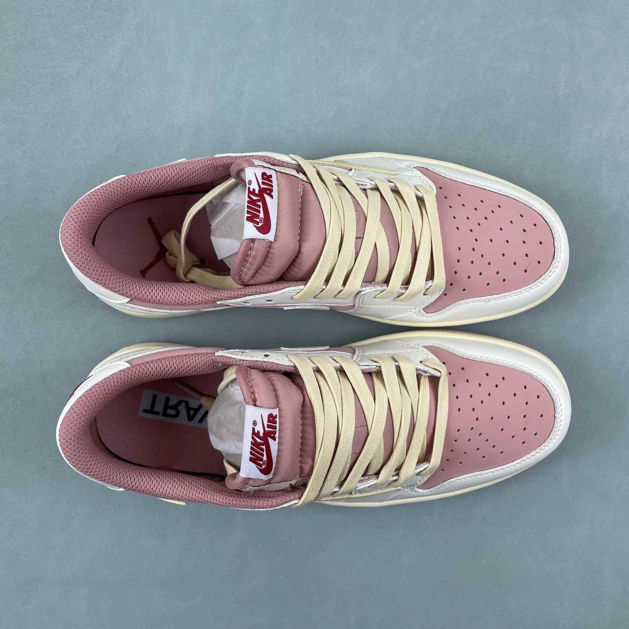 Reliable Grip Abrasion resistant Travis Scott x Air Jordan 1 Low OG Pink Beige Red DM7866-600