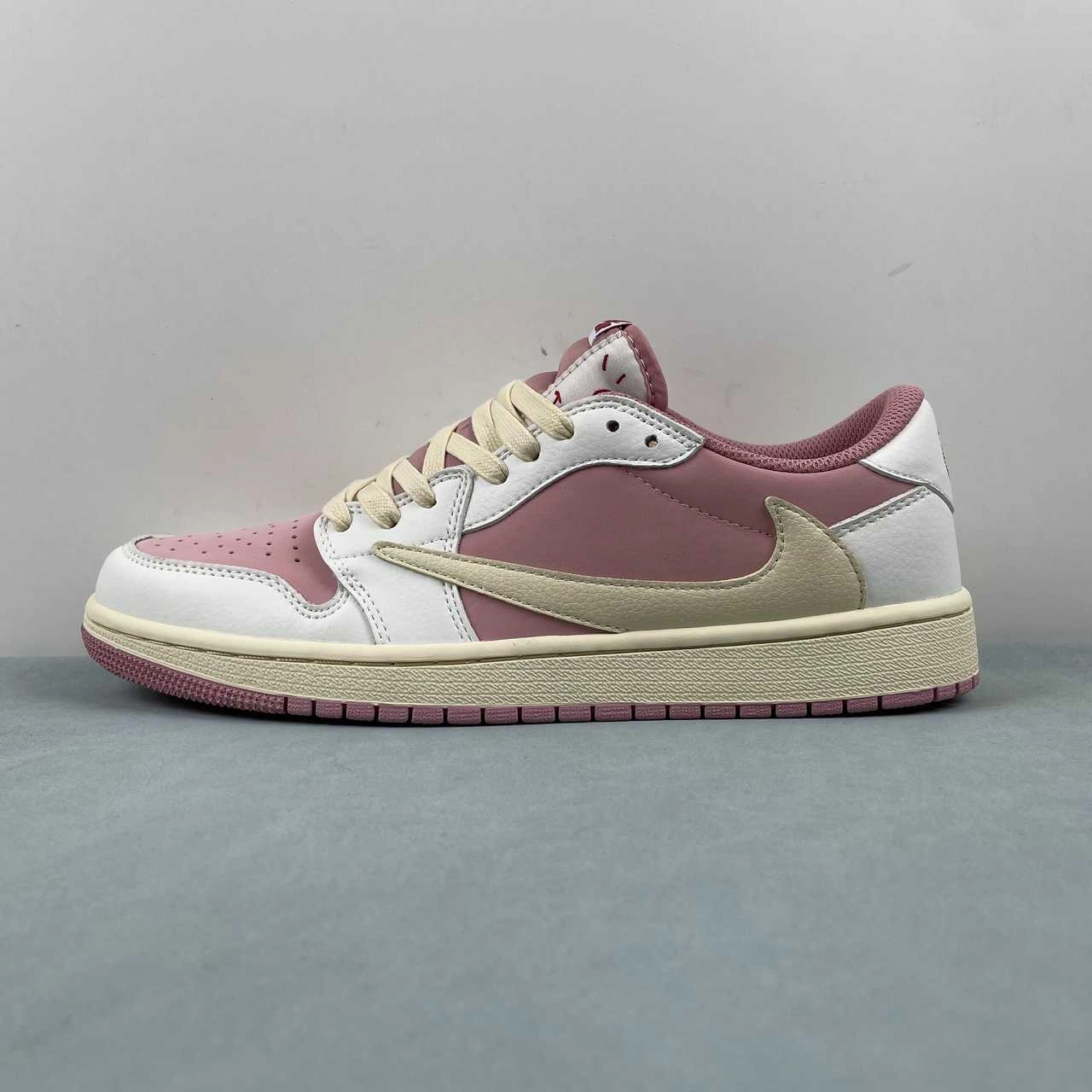 Travis Scott x Air Jordan 1 Low OG Pink Beige Red DM7866-600 Indoor