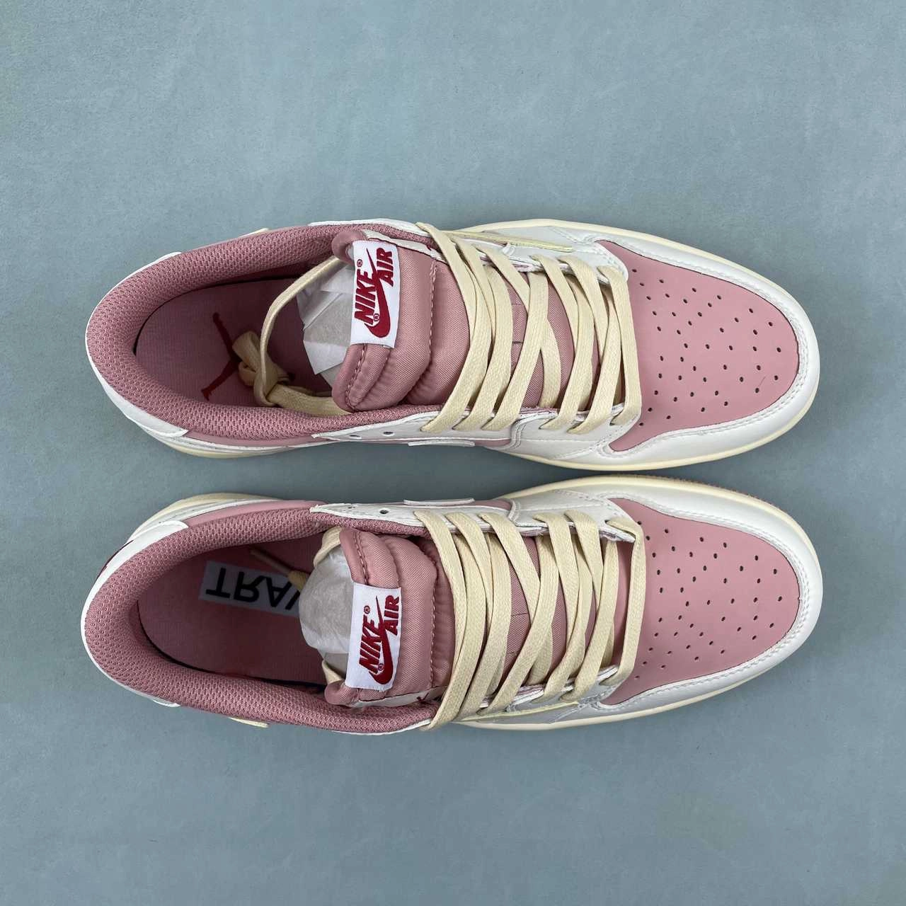 Travis Scott x Air Jordan 1 Low OG Pink Beige Red DM7866-600 Run Style