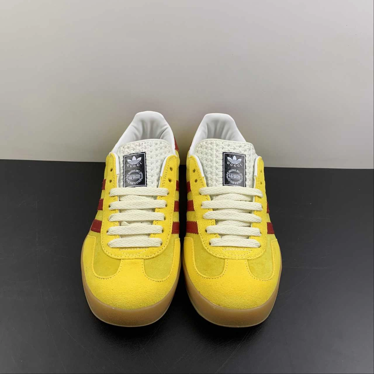 Adidas x Gucci Gazelle Yellow Red White Arch   Contoured Comfortable Fit Socks