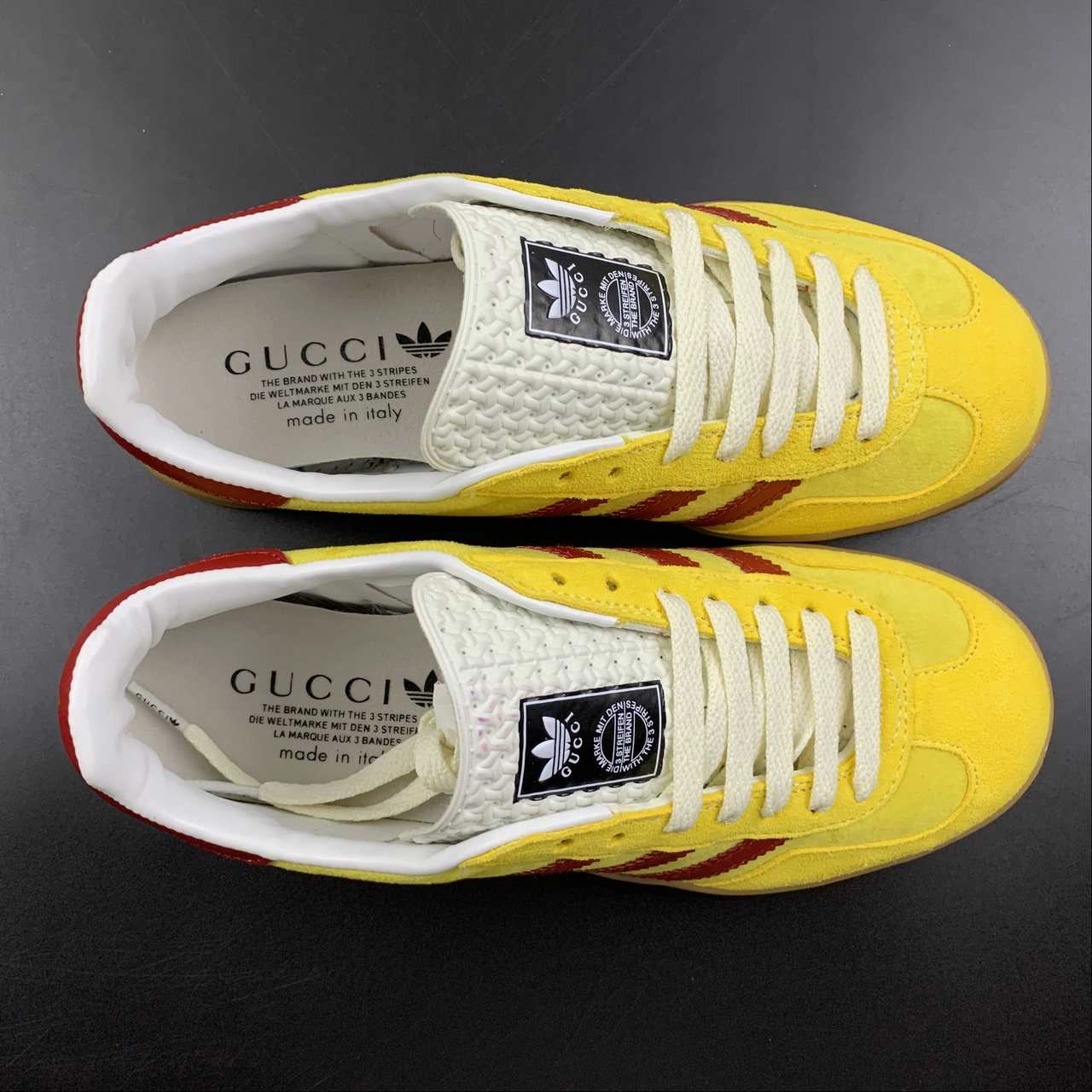 ultra - running shoes Adidas x Gucci Gazelle Yellow Red White