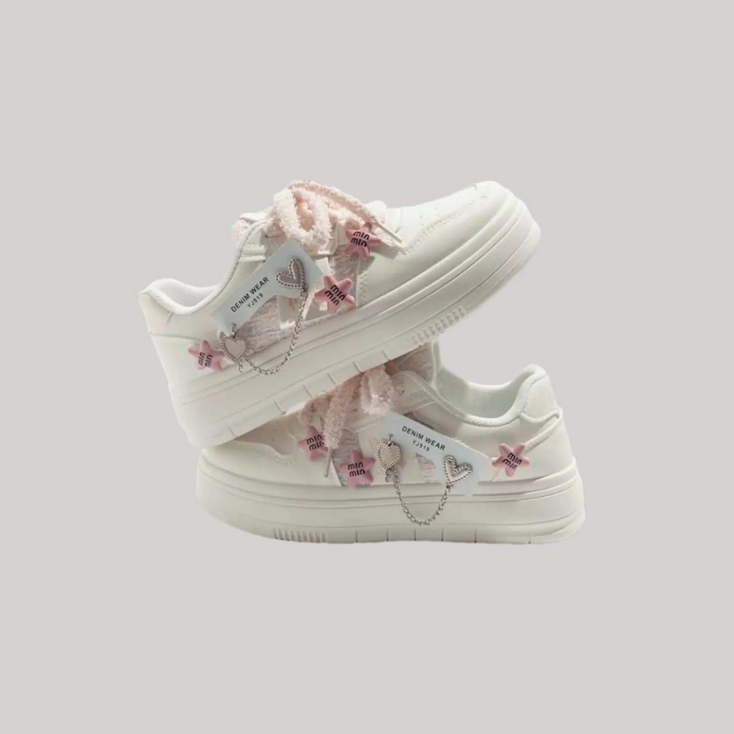 Pute Star Sneakers U Leather Y2K Cute Star Skate Shoes for Daily Wear with Unique Starry Design Lightweight Athletic Enhanced Comfort