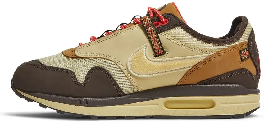 Nike Air Max 1 x Travis Scott Baroque Brown running in mud shoes