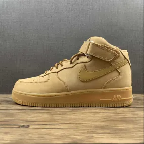 Air Force 1 07 Mid Wheat Flax Gum Light Brown DJ9158-200 Comfortable Straps Comfort Ankle