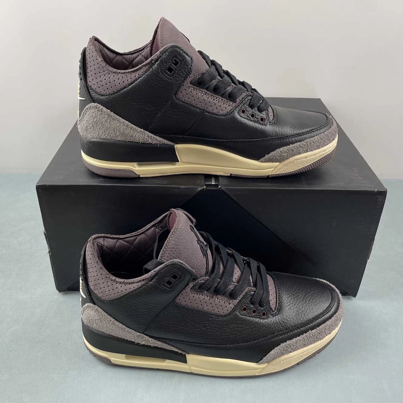 A Ma Maniere x Air Jordan 3 Retro Black Flat Pewter Violet Ore FZ4811-001 Slip   Resistant