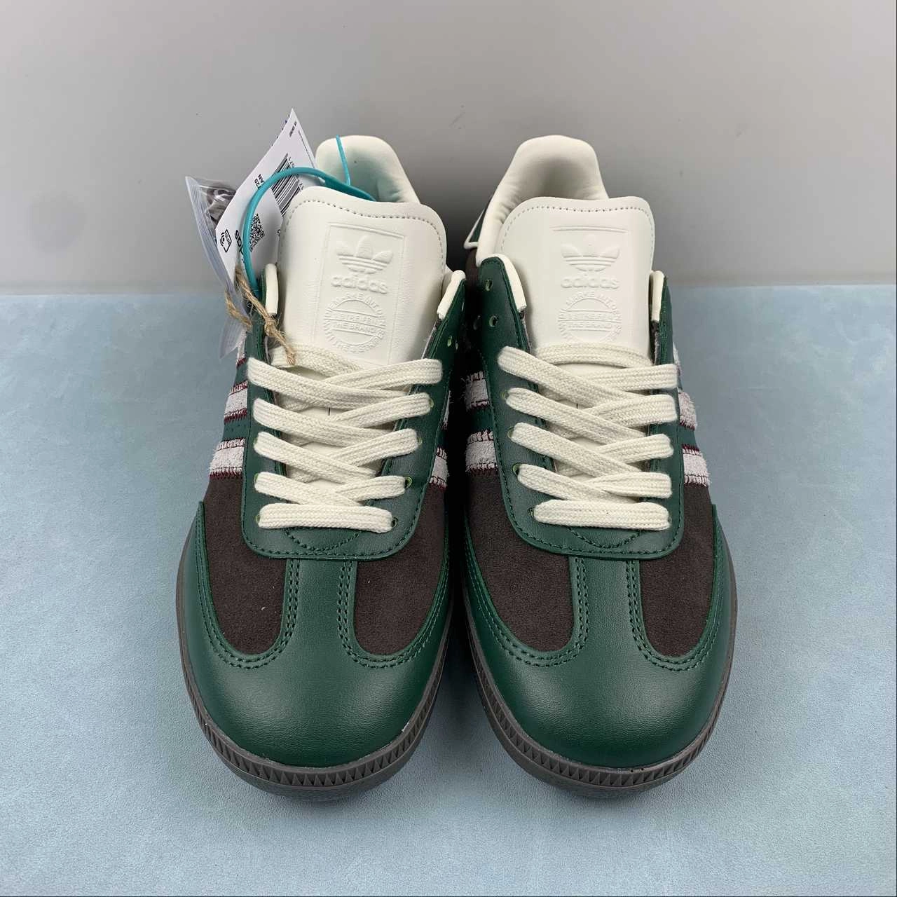 Adidas Samba OG Green Dark Brown Cream White ID6022 Comfortable Footwear