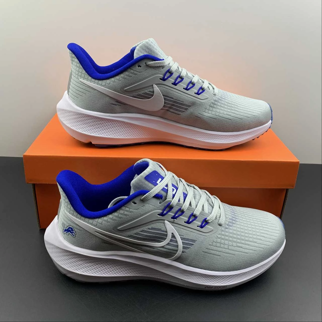 Solid grip Power Steps Air Zoom Pegasus 39 Detroit Lions Medium Silver Battle Blue DR2042-001