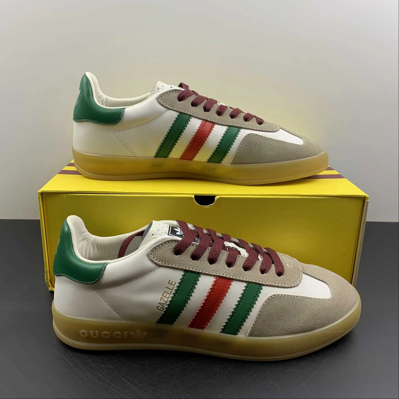 Adidas x Gucci Gazelle White Leather zipper - trimmed - design shoes training performance