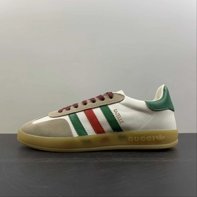 Adidas x Gucci Gazelle White Leather concrete running footwear high - heel shoes