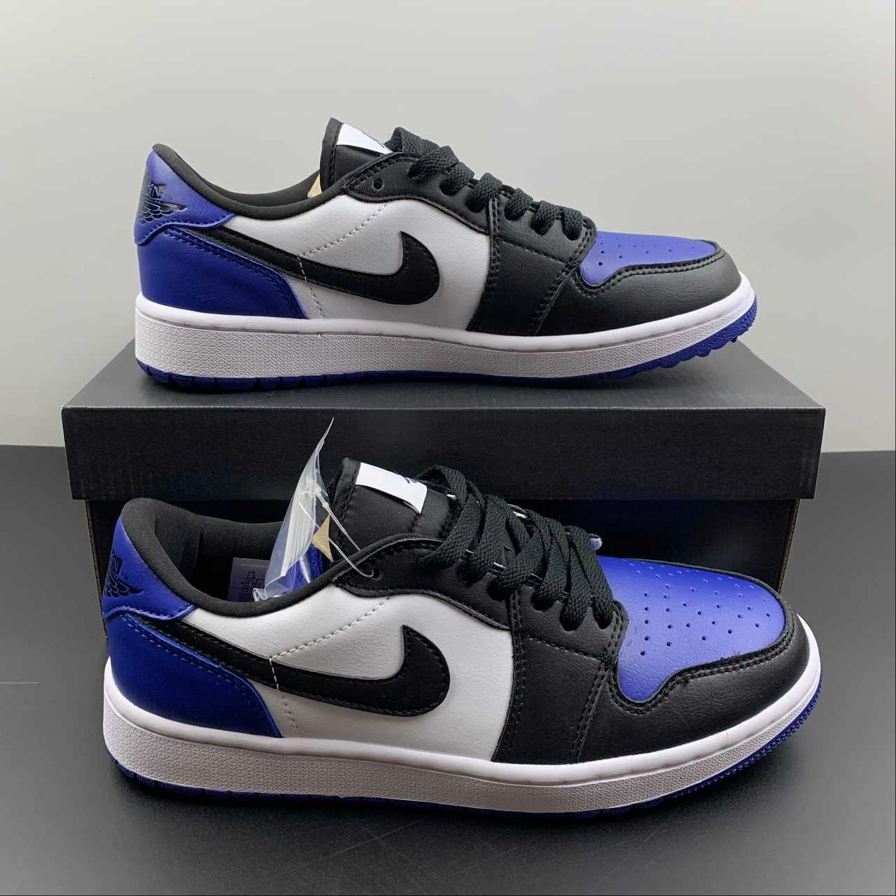 Clean Edge Abrasion Resistant Panels Air Jordan 1 Low G Royal Toe Black White DD9315-102