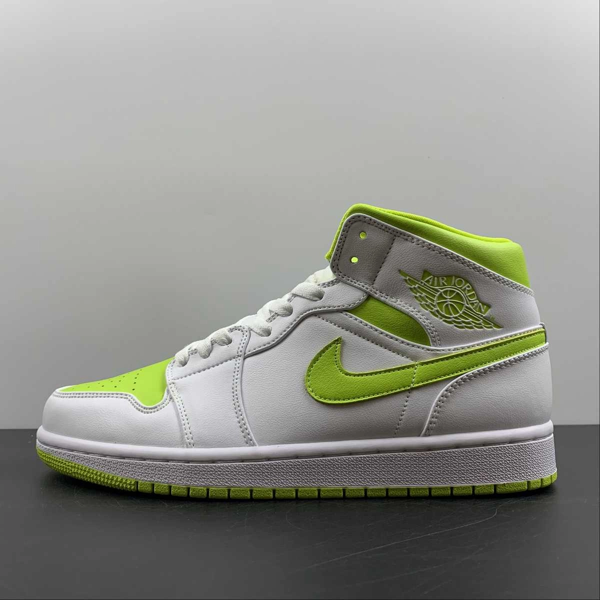 All-around traction Air Jordan 1 Mid White Atomic Green-White (2022)