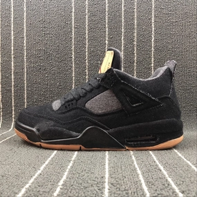 Levis x Air Jordan 4 Retro Black Denim Brown Red AO2571-001 Adaptive Lacing Mechanism