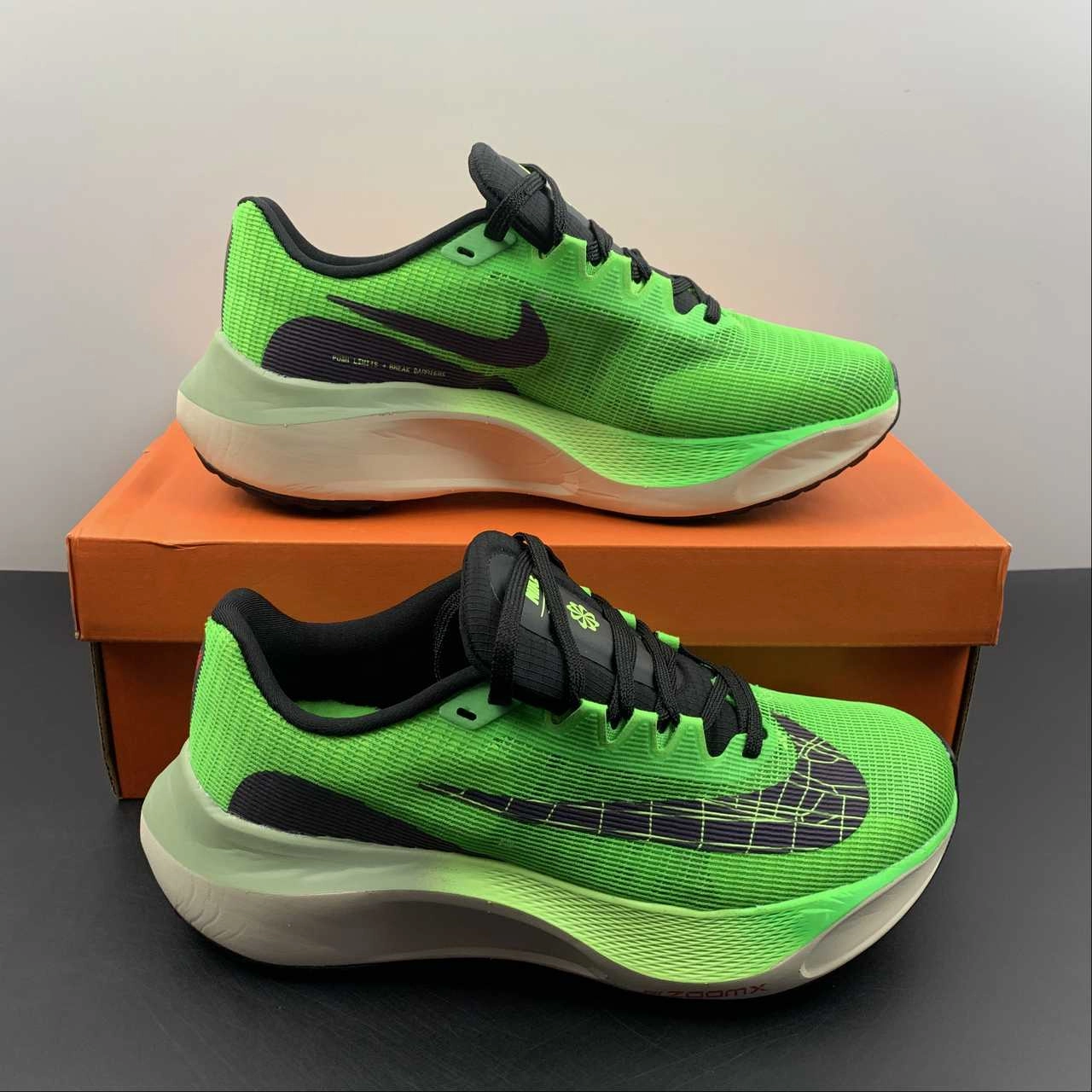Zoom Fly 5 Ekiden Scream Coconut Milk Green Black DZ4783-304 Even Pressure Muscle Build