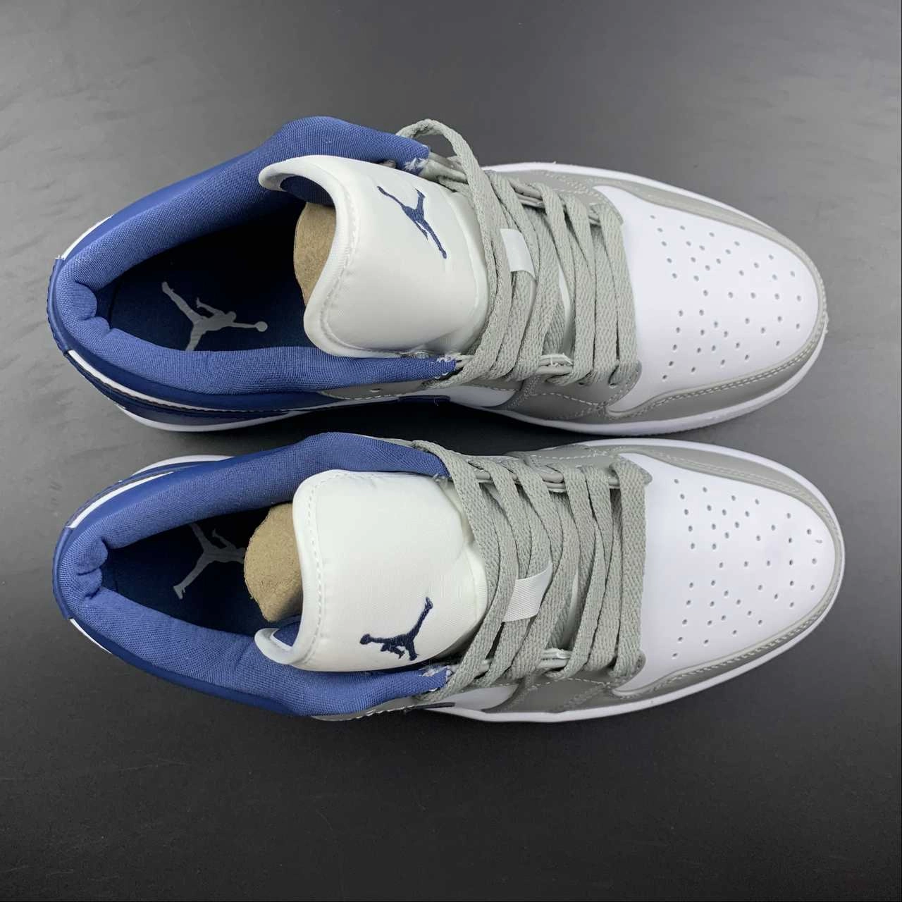 Air Jordan 1 Low White Grey-Blue DC0774-042 Thermoplastic Compound Reinforced Arch Bridge