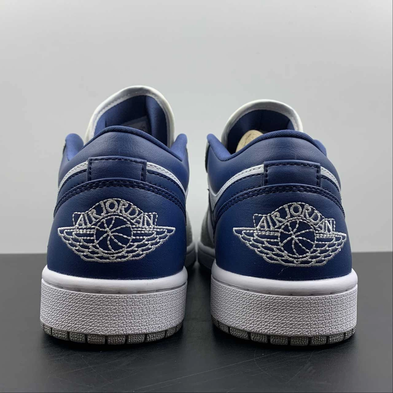 Air Jordan 1 Low White Grey-Blue DC0774-042 Comfortable ankle