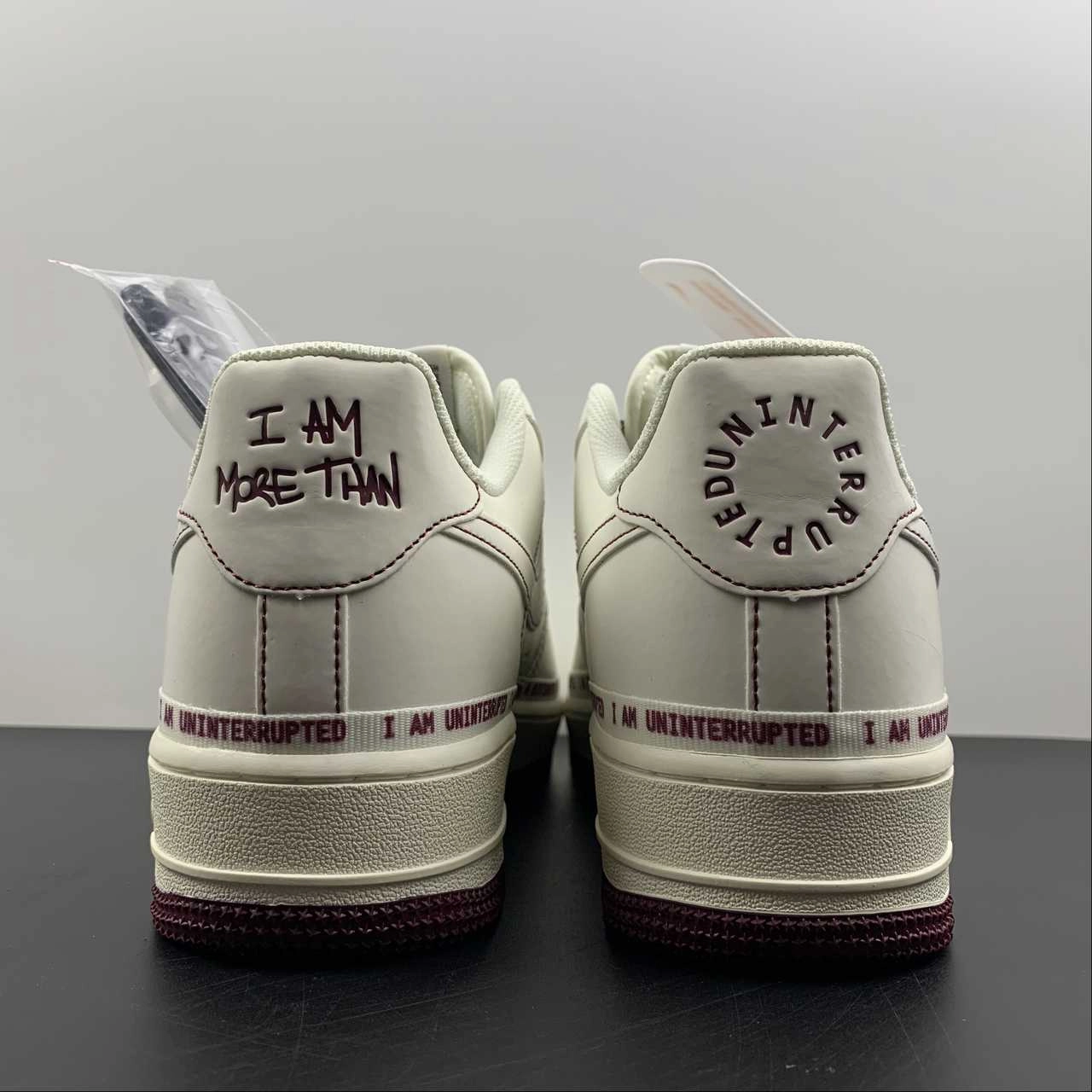 Cushioned Footbed Day To Night Air Force 1 07 Low x Uninterrupted MORE THAN Dark Red White HL6959-887