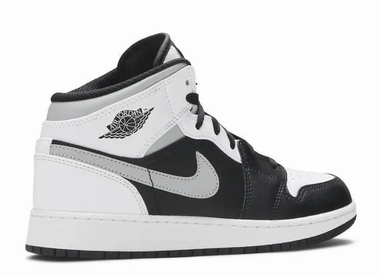 Cushioned Fit Compact Style Air Jordan 1 Mid White Shadow (GS)